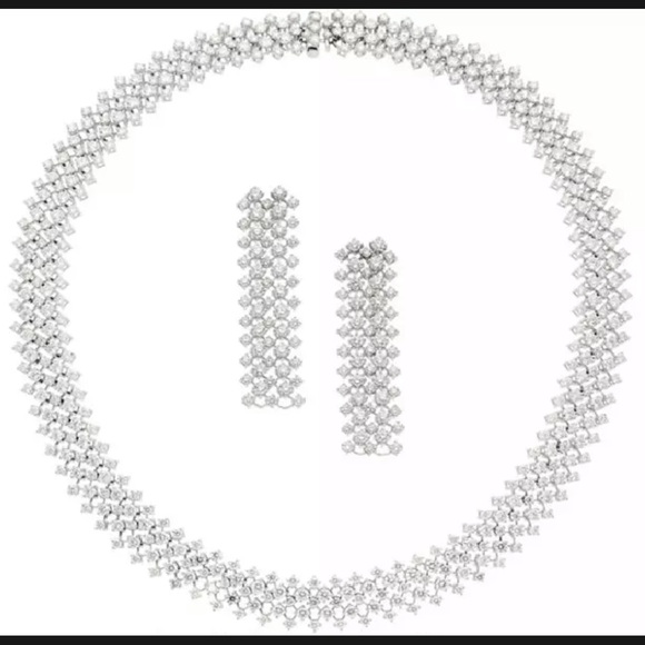 Crieri, Diamond 21 Cts White Gold Jewelry Suite - Picture 3 of 5